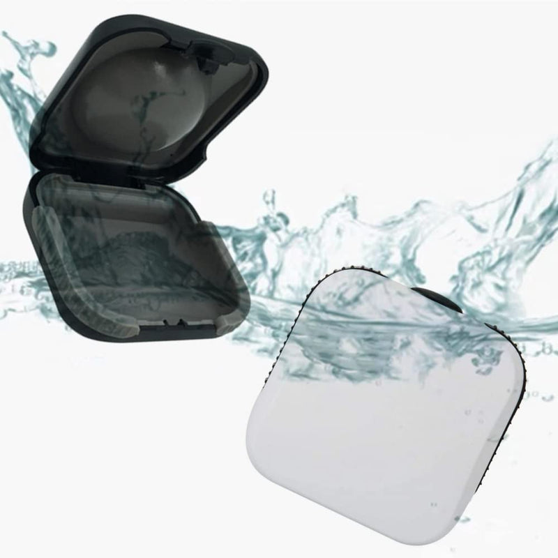 [Australia] - 2 Pack Hearing Aid Cases Portable Hearing Aid Box Waterproof Compact Sturdy Storage Box Hearing Aid Protector for Hearing Aids Protective 