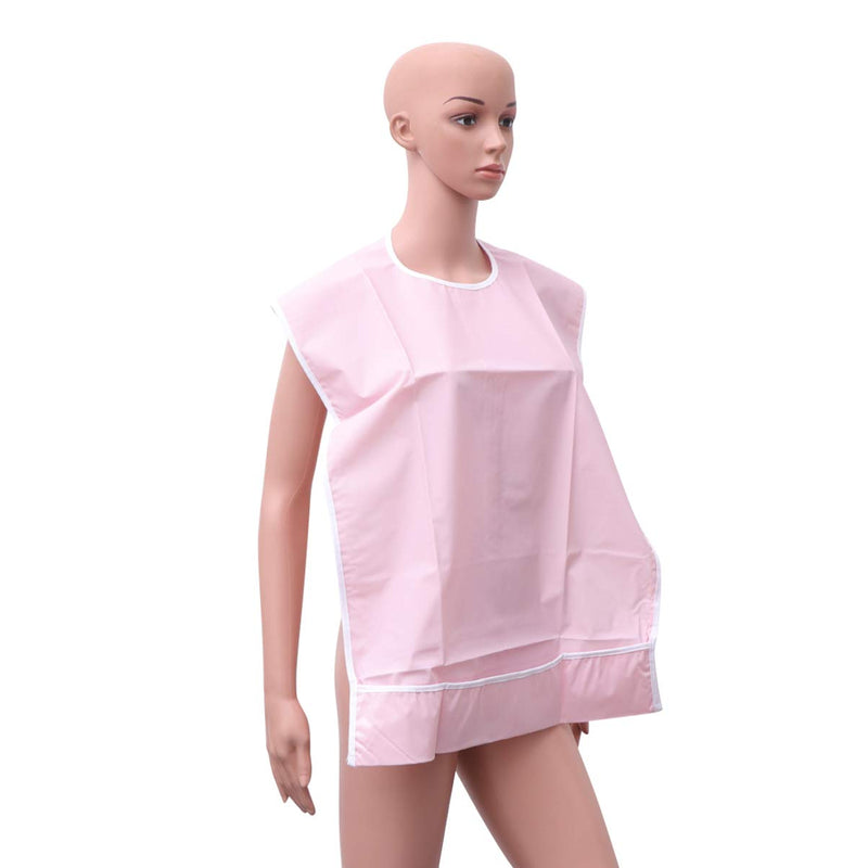 [Australia] - SUPVOX Cloth Adult Bibs Super Absorbent Waterproof Clothing Protector Eating Aprons Art Smocks Machine Washable for Men Women 50x80cm (Pink) Pink 