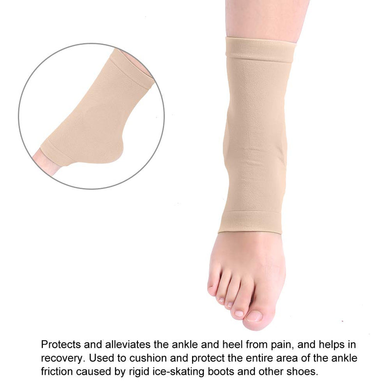 [Australia] - Soft Elastic Ankle Protection Sleeve Silicone Protective Pad Breathable Foot Heel Crack Sock Ankle Bone Protection Socks for Boots, Skates, Splints 