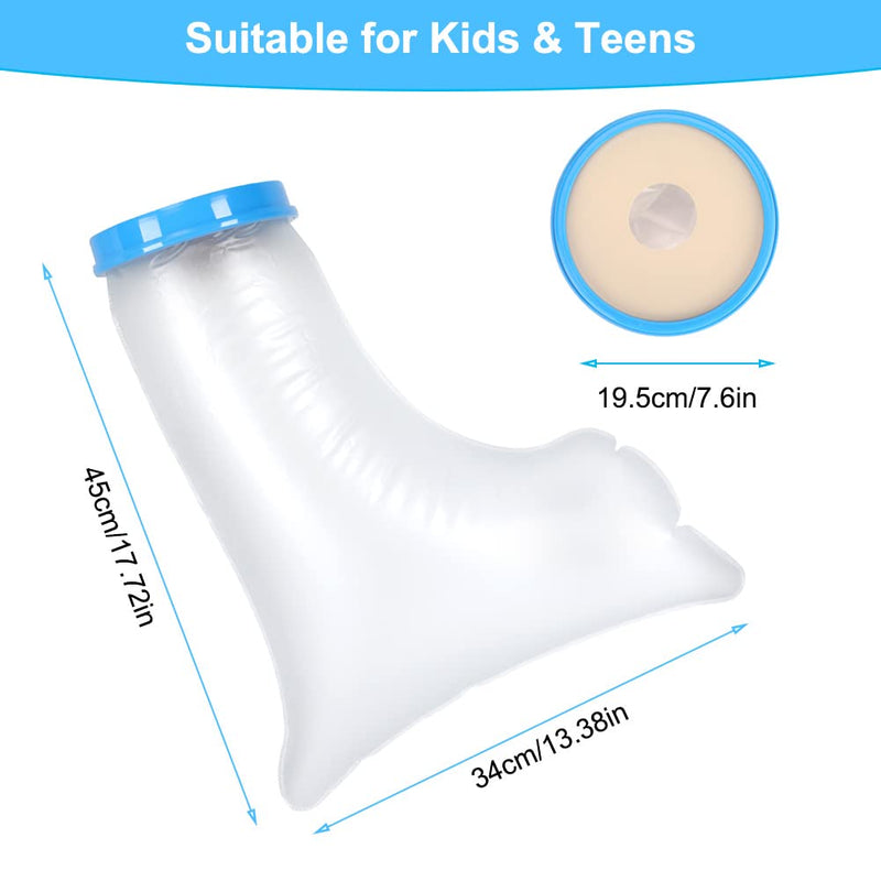 [Australia] - Weohoviy Cast Covers for Shower Adult Foot, Waterproof Foot Cast Wound Cover with Bathing Protective Sleeve, 45cm(Children's legs) S 