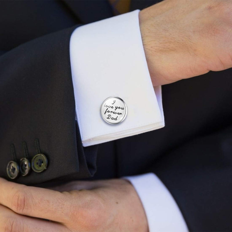 [Australia] - JIAYIQI Mens Wedding Cufflinks Father of The Bride Gifts I love you forever Dad,I will always be your little girl 