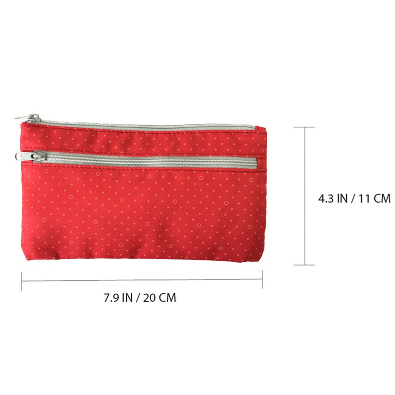 [Australia] - Tainada Cosmetic Toiletries Storage Pouch 2 PC Set, Multi-Purpose Accessories Organizer Bag with Carrying Handle for Makeup, Tech Gadgets, Jewelry + One Cleaning Cloth (Red Polka Dots) Red Polka Dots 