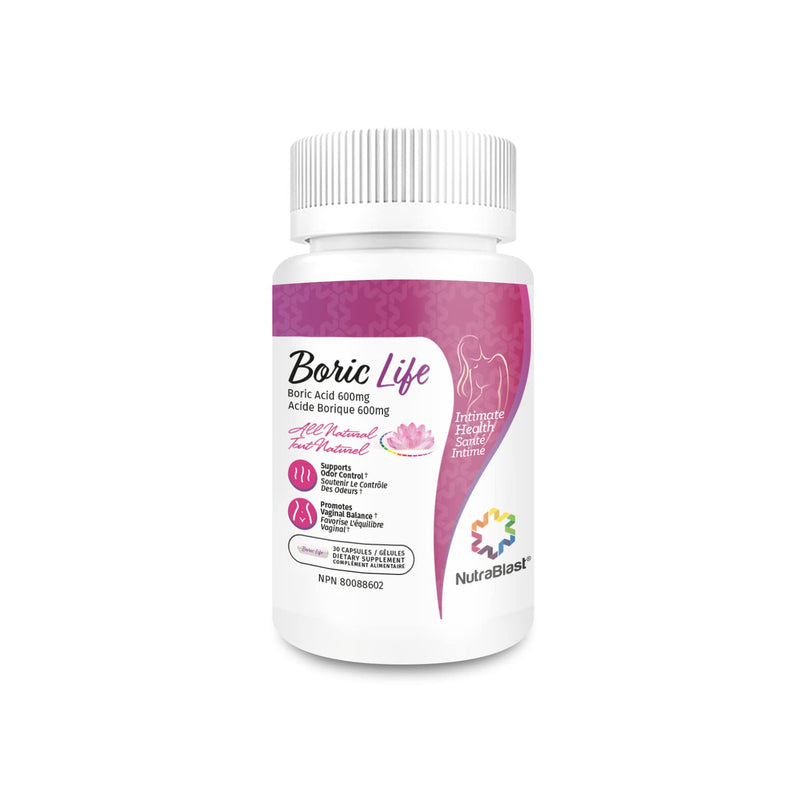 [Australia] - NutraBlast Boric Acid Vaginal Suppositories 600mg w/ Applicator, 30 Suppositories & 15 Applicators - Feminine Care - Made in USA 