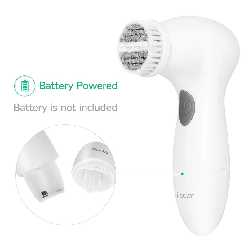 [Australia] - FRCOLOR 8 in 1 Electric Facial Cleaning Brush Skin Care Electric Beauty Device Spa Brush Skin Care Massage (White) 