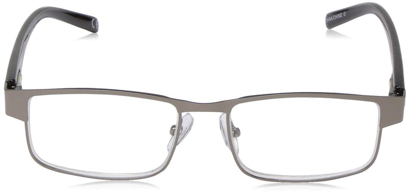 [Australia] - Foster Grant Men's Leo Square Readers Gunmetal/Transparent 2 x 