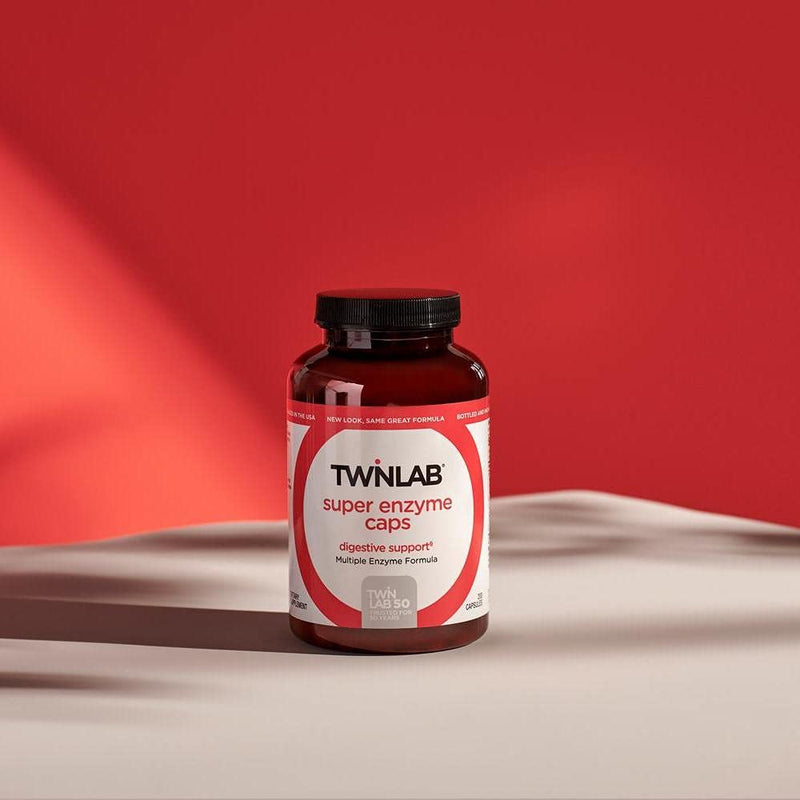 [Australia] - Twinlab Super Enzyme Caps - Digestive Enzymes with Pancreatin, Bromelain and Betaine HCL - Pancreatic Enzymes and Bromelain Supplement for Gut Health, Constipation Relief and Gas Relief, 50 Caps 