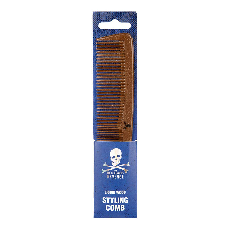 [Australia] - The Bluebeards Revenge, Liquid Wood Beard and Moustache Comb for Men, Plastic Free Fine and Medium Tooth Pocket Styling Comb Single 