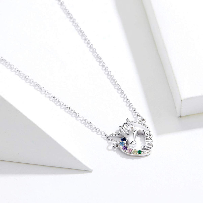 [Australia] - Necklaces for Teen Girls S925 Sterling Silver Unicorn Cute Pendent Necklace Gifts for Teenage Girls Kids 