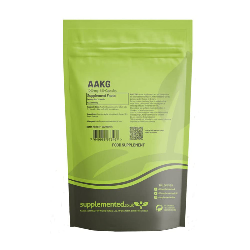 [Australia] - AAKG L-Arginine Alpha Ketoglutarate 90 1000mg Capsules Supplement Nitric Oxide Pre Workout Booster Muscle Pump 