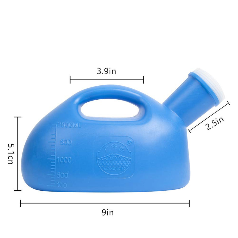 [Australia] - OOCOME Urine Bottles for Men & Women, Unisex Urinal Bottle Portable Travel Urinal Bottles Leakproof 2000ml Camping Toilets for Adults Upgrade-blue 