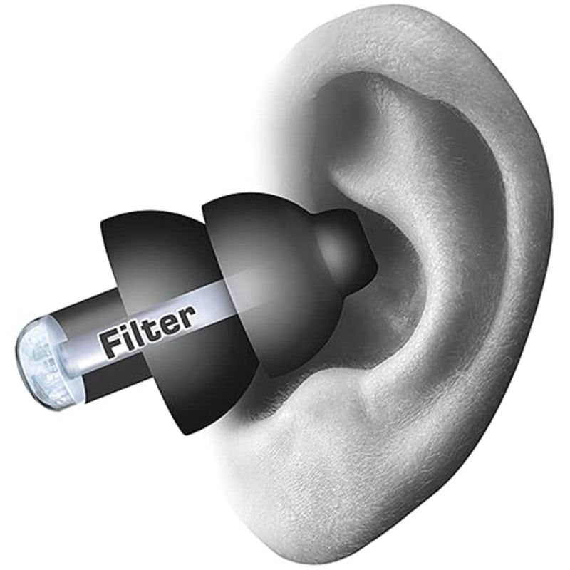 [Australia] - Alpine PartyPlug Concert Ear Plugs - High Fidelity Noise Reduction Music Ear Plugs for Party and Festival - Comfortable Hearing Protection for Loud Sound - 1 Pair Reusable Soft Black Earplugs 