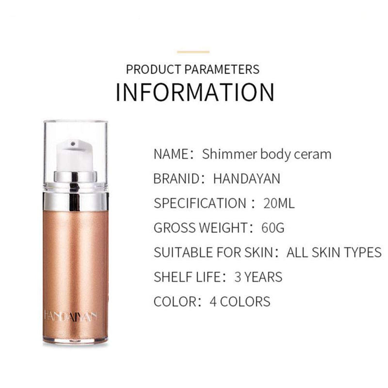 [Australia] - Body Face Luminizer Highlighter Cream Spray Liquid Bronzer Illuminator Glow Glistening Makeup Foundation (#01 Pearl White) #01 Pearl White 