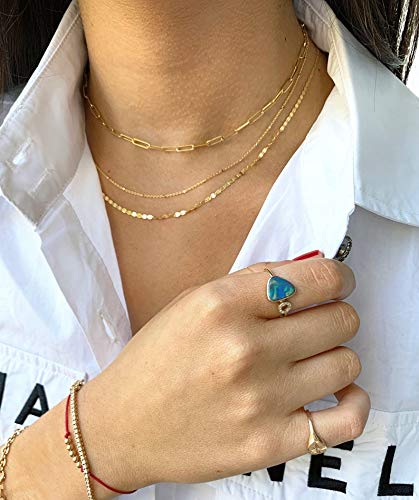 [Australia] - Link Chain Necklace,Oval Paperclip Rectangle Link Necklace Jewelry for Womens Girls,Gold Link Necklace Bracelet,Cable Necklace Link necklace(set) 