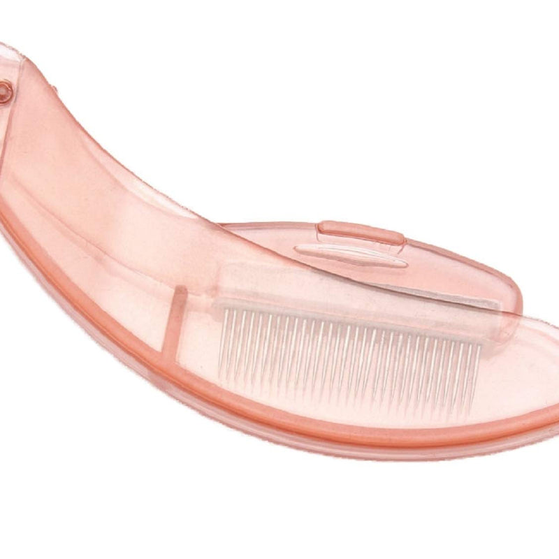 [Australia] - YABINA Folding Eyelash Comb, 2 PCS Eyebrow Metal Teeth, Professional Tool for Define Lash & Brow (Pink Handle) 