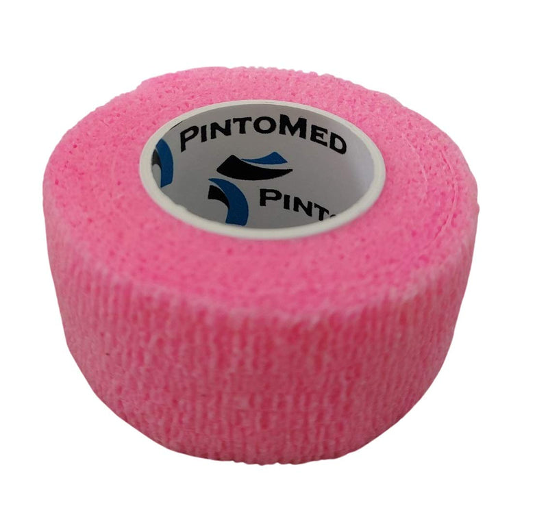 [Australia] - PintoMed PINK Cohesive Bandage Stretched 6 Rolls x 2.5cm x 4.5mts Self-adhesive Flexible Bandages, Professional Quality, First Aid Sports Wrap Bandages - Pack of 6 