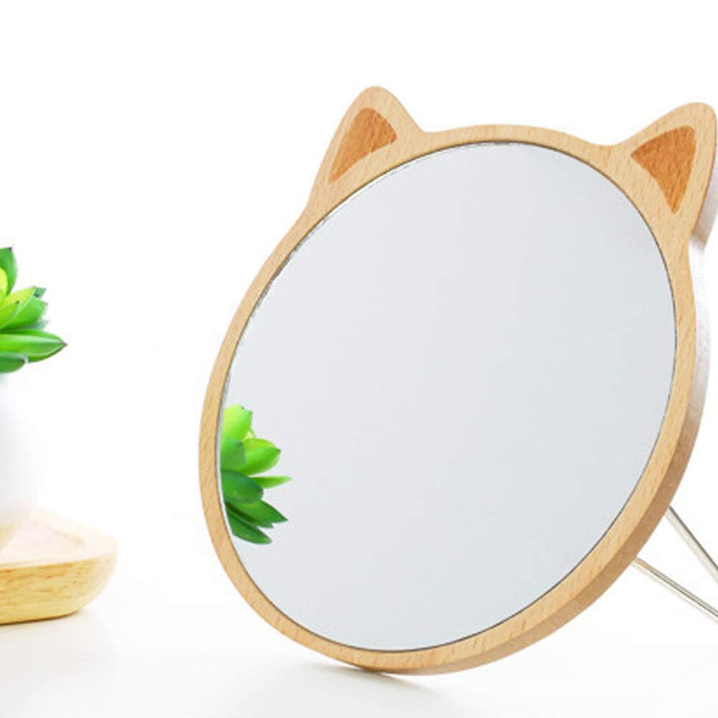 [Australia] - TBWHL Cat Desktop Mirror Makeup Mirror for Tabletop Bathroom Shower Travel Hand Mirror 