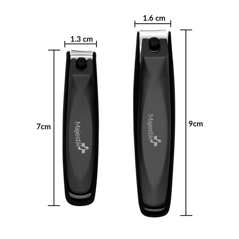 [Australia] - Nail Clippers Set - Professional Stainless Steel Fingernail & Toenail Clippers with Nail Catcher - Curved Edge Design & Rust Proof Nail Cutter for Thick Nails 