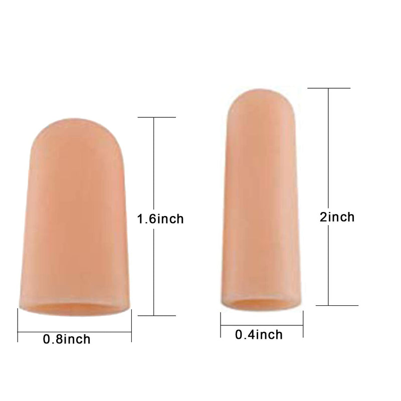 [Australia] - 20 PCS Finger Support Protector Gloves, Gel Finger Cots/Covers - Different Sizes Silicone Fingertips for Hands Cracking, Eczema Skin 