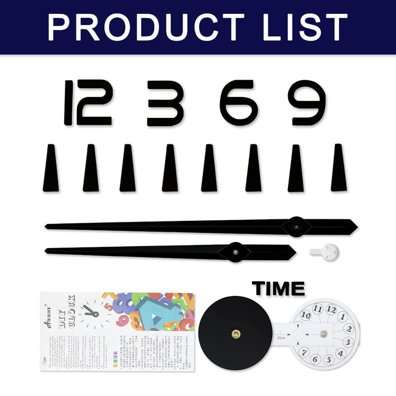 [Australia] - SIEMOO Large DIY Wall Clock Kit, 3D Modern Frameless Wall Clock with Mirror Number Stickers for Home Living Room Bedroom Office Decoration-Silver Silver 