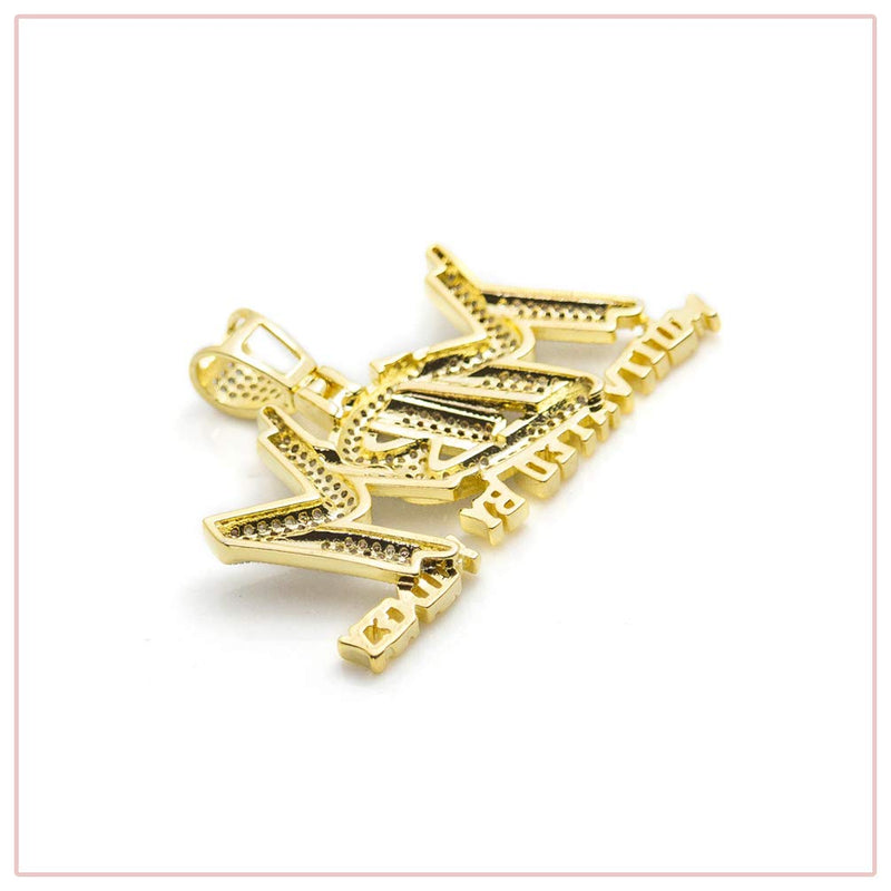 [Australia] - Nsitbbuery Hip Hop DJ Plated 18K Gold Ice Out Crystal Letter Tag Pendant Stainless Steel Chain Necklace Plated Gold Letter MBM 