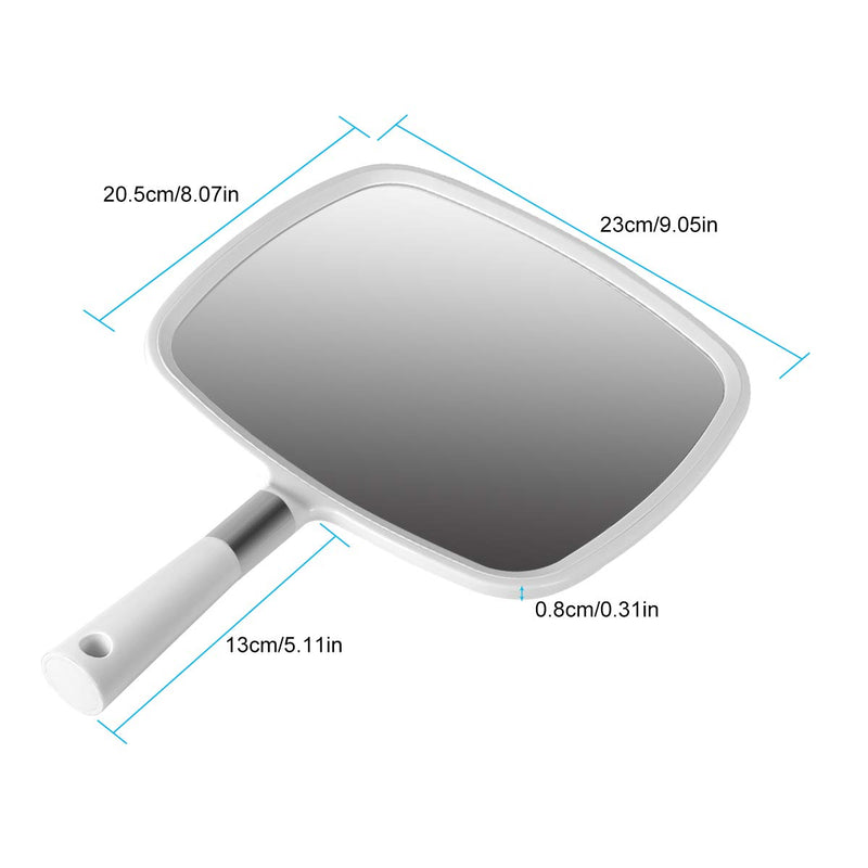[Australia] - Snowflakes Large Hand Mirror with Handle-Hang Handheld Mirror Hairdresser Mirror.(White) 