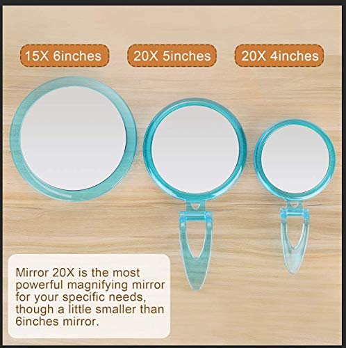 [Australia] - 5Inch,20X Magnifying Mirror, Two Sided Mirror, 20X/1X Magnification, Folding Makeup Mirror with Handheld/Stand,Use for Makeup Application, Tweezing, and Blackhead/Blemish Removal. (Black) Black 