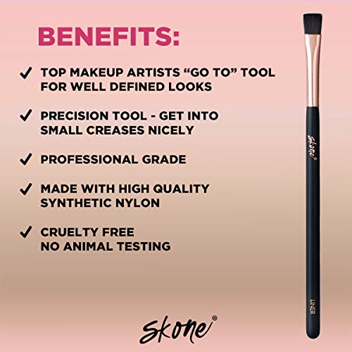 [Australia] - Skone Cosmetics | Professional Grade Makeup Brush | Eye Shadow | Eyebrows | Primer | Smudger | Nylon Brush (Flat Liner Brush) Flat Liner Brush 