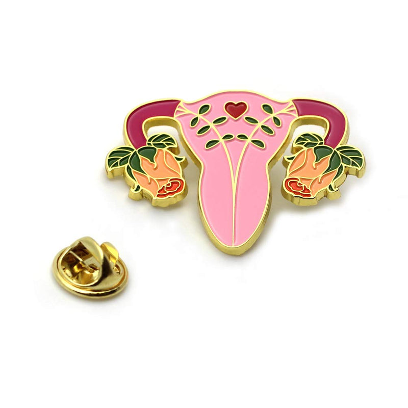 [Australia] - CUFTS Feminist Uterus Enamel Pin Blooming Uterus Female Women Rights Reproductive Rights Metal Brooch Jewelry Gifts for Her 