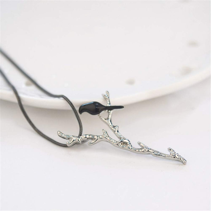 [Australia] - Cute Bird Pendant Choker Necklace Funny Dainty Black Bird Bar Animal Necklace Statement for Women Girls Fashion Jewelry 