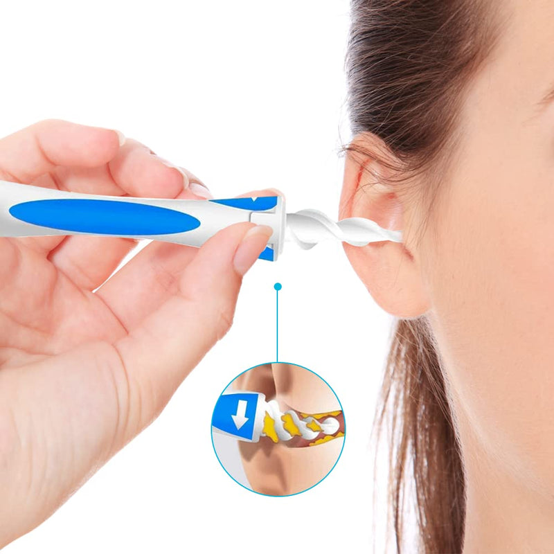 [Australia] - Q-Grips Ear Wax Remover, Spiral Ear Wax Removal Tool, 16 Pcs Soft Replacement Ear Cleaner Heads Suitable for Adult & Kids 