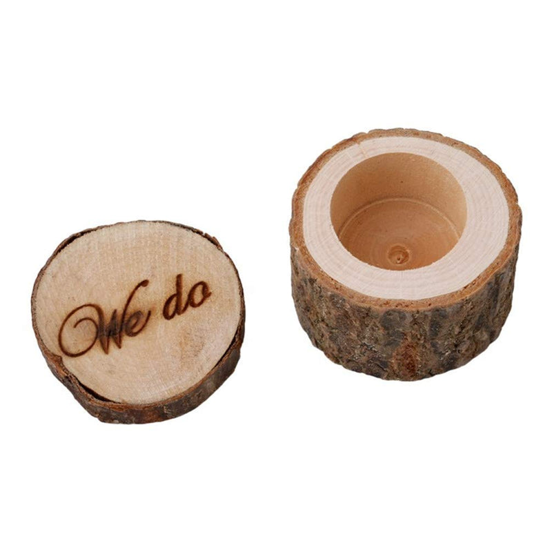 [Australia] - RUITASA Wood Wedding Ring Box, Wedding Ring Bearer, Wedding Box for Rings, Rustic Ring Box (Small Size) 