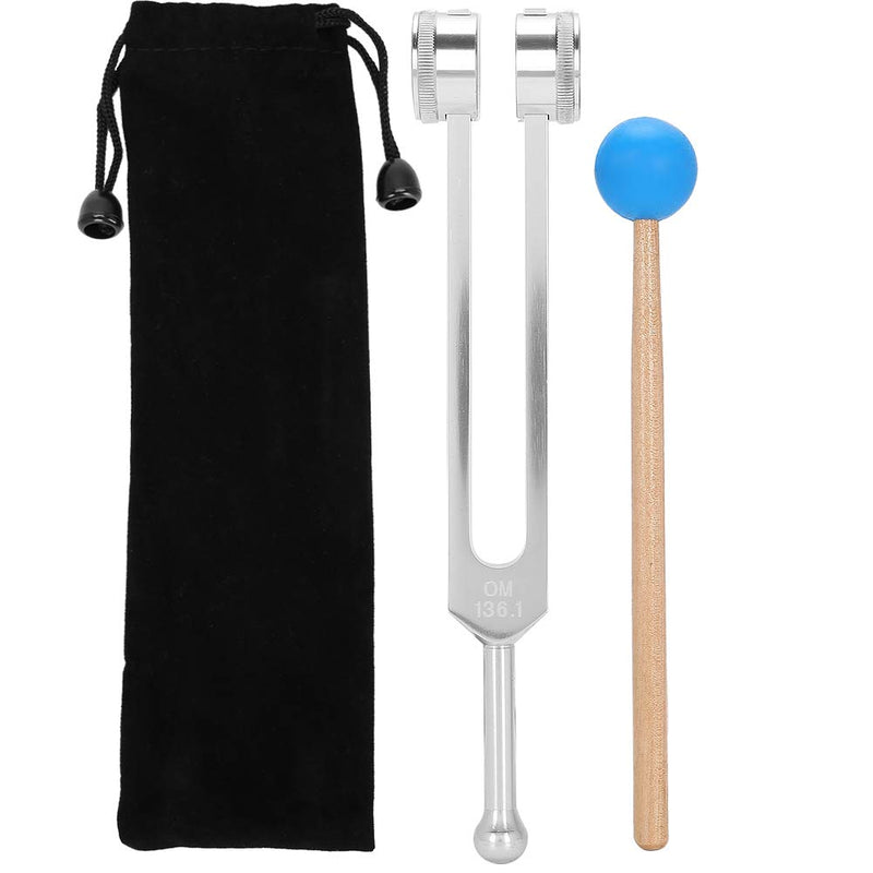 [Australia] - Brrnoo OM Tuning Fork 136.1 Aluminum Alloy Yoga Tuning Fork with Hammer Sound Therapy Tool Set for Ultimate Healing and Relaxation 