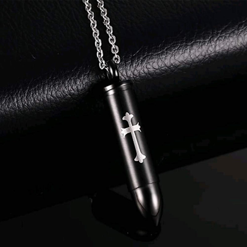 [Australia] - MEMORIALU Celtic Cross Bullet Urn Necklaces for Ashes Cremation Jewelry Keepsake Memorial Pendant Aunt 