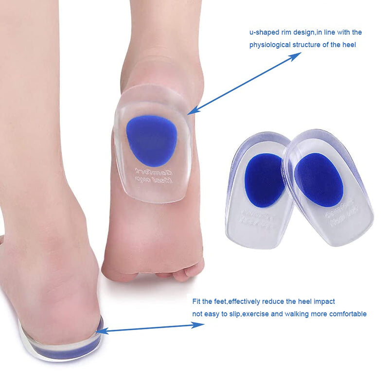 [Australia] - 3 Pairs Gel Heel Cups, Silicone Heel Cup Pads for Plantar Fasciitis, Heel Spur & Achilles Pain, Gel Heel Cups and Cushions Absorbing Support (Men/Large) 