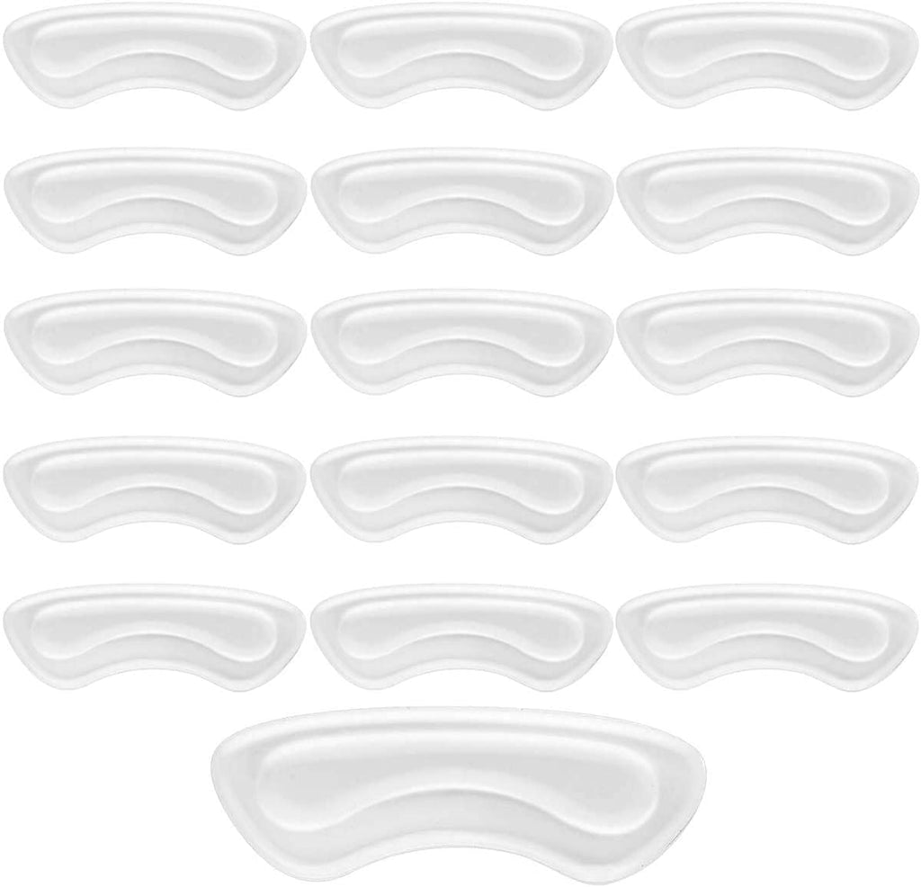 [Australia] - 16Pcs Clear Heel Grips Shoes Too Big Set Heel Pads Thick Gel Shoe Liners Plus Shoe Wipe Protectors from Slipping Out and Rubbing Perfect for New Shoes 