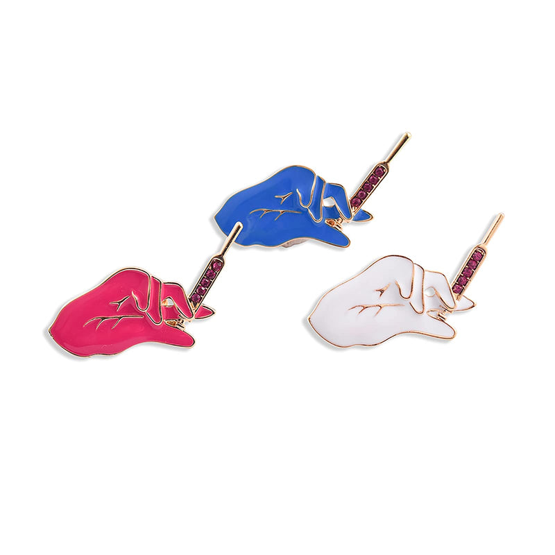 [Australia] - Hanreshe Syringe Enamel Pin Metal Blue White Red Brooch Medical Pins Punk Jewelry Doctors Nurses Gift Crystal Lapel Pins Women Accessories… Blue Pins 