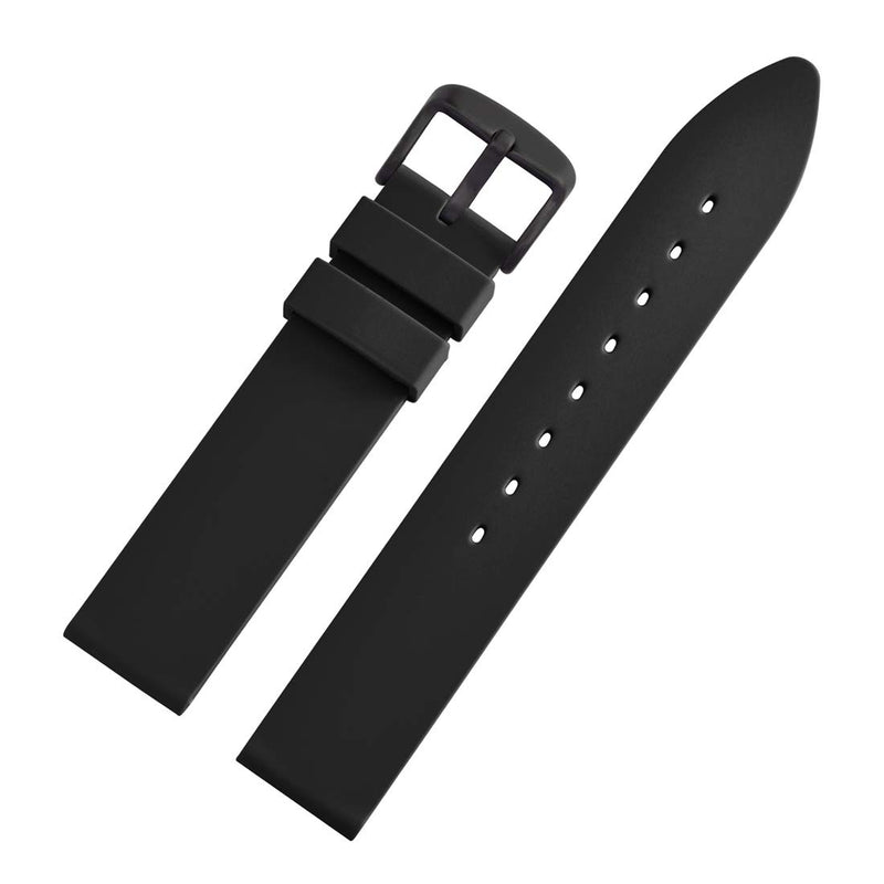 [Australia] - WOCCI Watch Bands - Premium Silicone Rubber Replacement Straps with Black Buckle (18mm 20mm 22mm 24mm) 18mm 