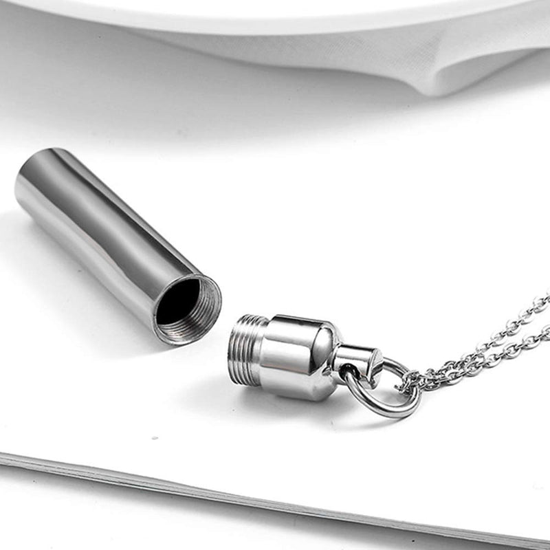 [Australia] - Jude Jewelers Stainless Steel Cone Shaped Perfum Ash Memorial Cremation Keepsake Holder Pendant Necklace Cylinder 