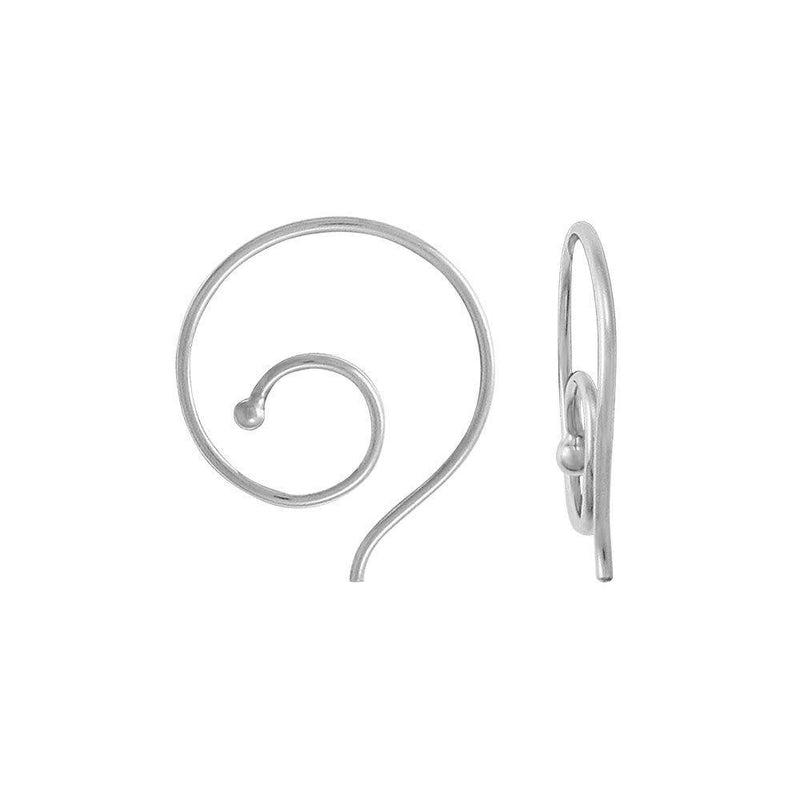 [Australia] - Boma Jewelry Sterling Silver Spiral Pull Through Hoop Earrings 