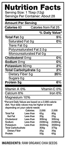 [Australia] - Nutiva Organic Premium Raw Ground Chia Seeds, 12 Oz, USDA Organic, Non-GMO, Whole 30 Approved, Vegan, Gluten-Free & Keto, Nutrient-Dense Seeds with 3g Protein & 5g Fiber for Salads, Yogurt & Smoothies 