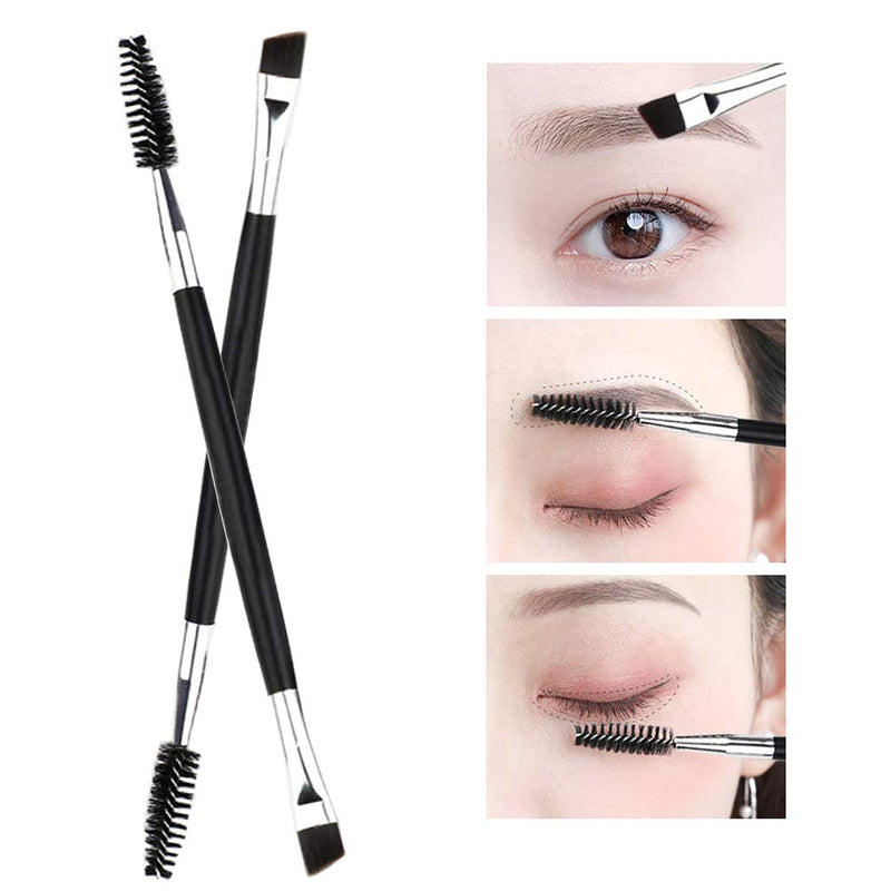 [Australia] - Eyelash Comb ,Eyelashes Separator Curler+ Duo Eyebrow Brush and Spoolie Brush, False Eyelashes Applicator Tool 2PCS 