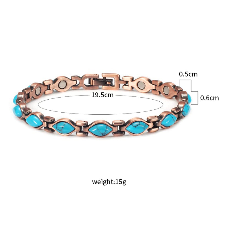 [Australia] - EnerMagiX Copper Bracelets for Men & Women Magnet Wristbands Bracelet with Strength Magnets Copper Magnetic Bracelets(COB-0166) 