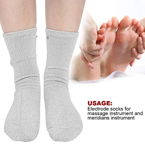 [Australia] - Silver Conductive Massage Socks Electrode Socks for TENS/EMS Machine to Stimulate Blood Circulation Sports Injuries Pain Relief for Household Use(01) 1 