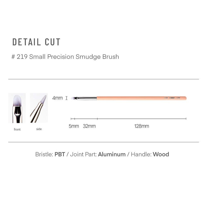 [Australia] - THE TOOL LAB 219 Small Precision Smudge Brush - Eyeliner Eyeshadow Concealer Brush Concealer Micro Size Precision Coverage - Premium Quality Synthetic Dense Bristles Cosmetic 