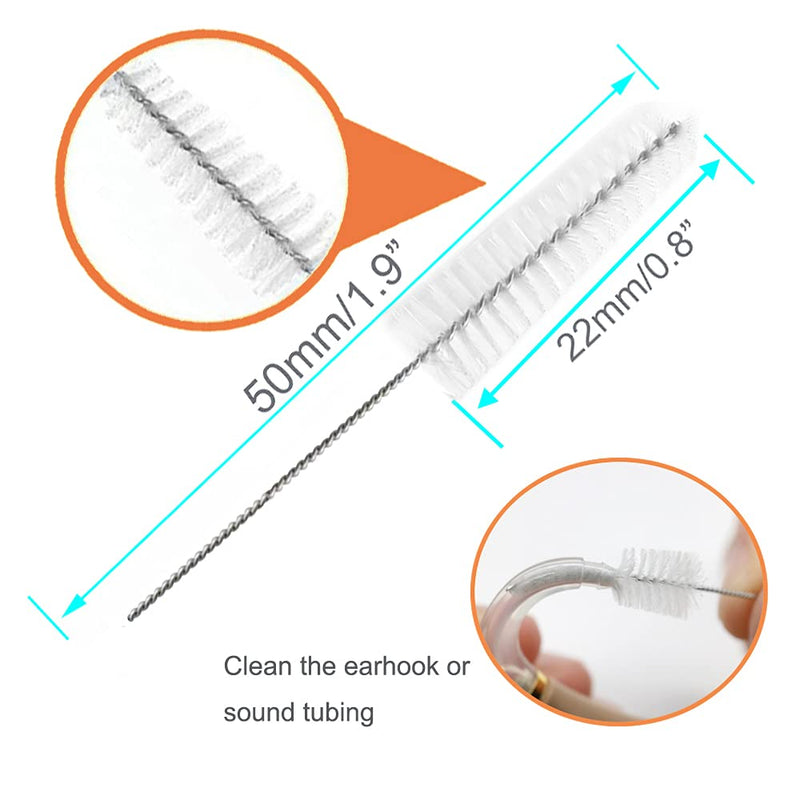 [Australia] - Hearing aid Vent earhook Tube Cleaning Brush Cleaning kit Hearing Amplifier Cleaning Tools Accessories (White, Pack of 10) White 10 Count (Pack of 1) 