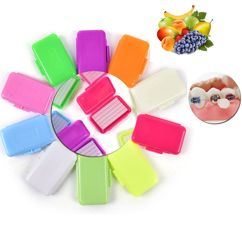 [Australia] - Angzhili 50 Pcs Dental Orthodontic Wax Relief Wax 10 Boxes Sticks Mutiple Scents Fresh Mouth for Braces Wearer 