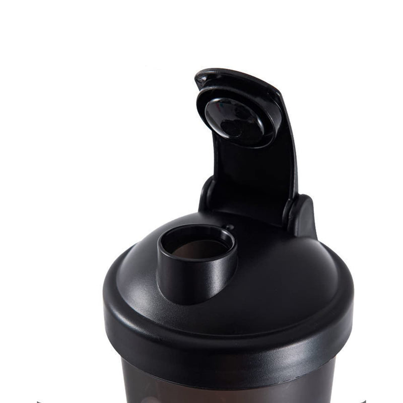 [Australia] - Shaker Bottle For Protein Powder Mixed Plastic Workout Water Bottle 400 ml with Mixball Non-Leak Cap Shaker Cups for Fitness Sports Gym Supplement Drinks Bottles (Black) Black 