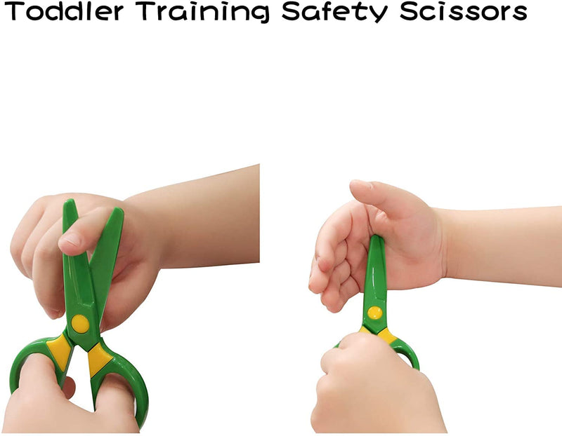 [Australia] - Plastic Safety Scissors, Toddlers Training Scissors, Pre-School Training Scissors and Offices Scissors (3pcs) Kids Paper-Cut (60 Sheets) 
