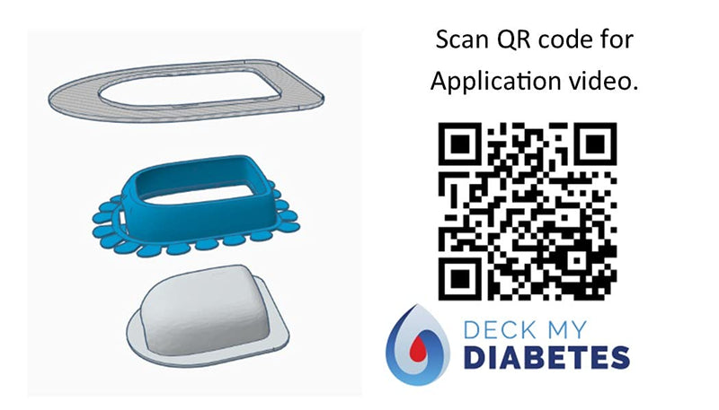 [Australia] - Omnipod Grip Shield Designed by Deck My Diabetes. Reusable, Flexible One-Handed Application(Additional Overlay Patch Required) - Bright White 