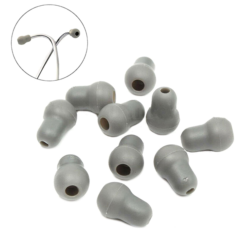 [Australia] - 10Pcs Super Soft Earplug Eartips Earpieces Replacement for Littmann Stethoscope Silicone Gray 